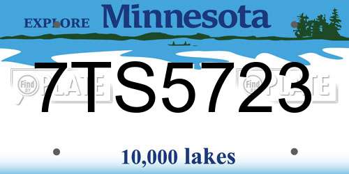 7TS5723 Minnesota License Plate