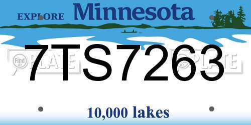 7TS7263 Minnesota License Plate
