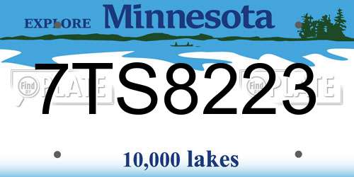 7TS8223 Minnesota License Plate
