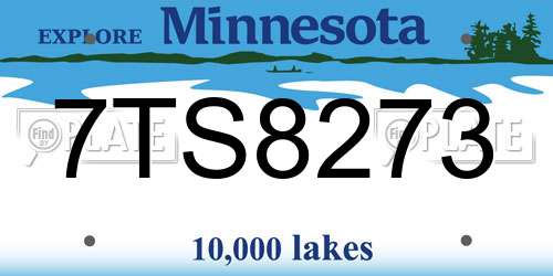 7TS8273 Minnesota License Plate