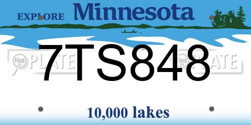 7TS848 Minnesota License Plate