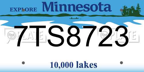 7TS8723 Minnesota License Plate