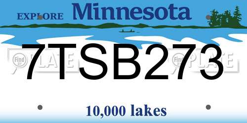 7TSB273 Minnesota License Plate