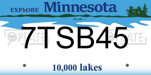 7TSB45 Minnesota License Plate