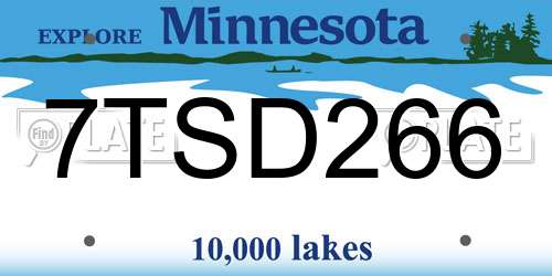 7TSD266 Minnesota License Plate