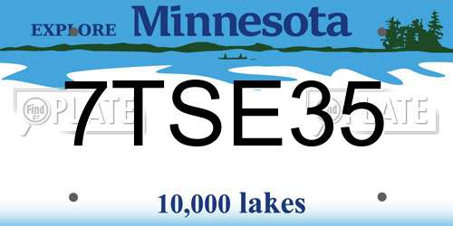 7TSE35 Minnesota License Plate