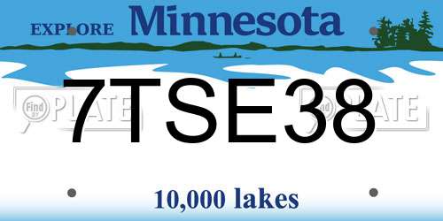7TSE38 Minnesota License Plate