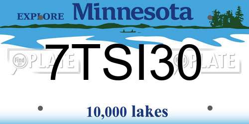 7TSI30 Minnesota License Plate
