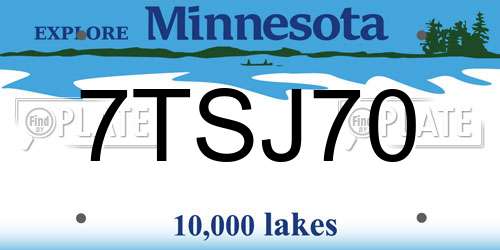 7TSJ70 Minnesota License Plate