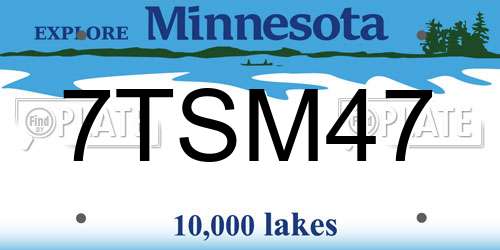 7TSM47 Minnesota License Plate