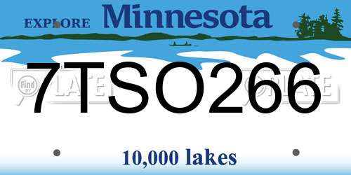 7TSO266 Minnesota License Plate