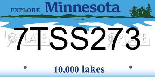 7TSS273 Minnesota License Plate