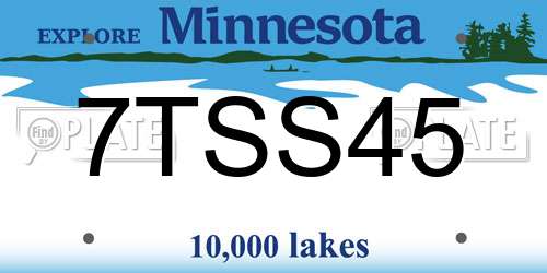 7TSS45 Minnesota License Plate