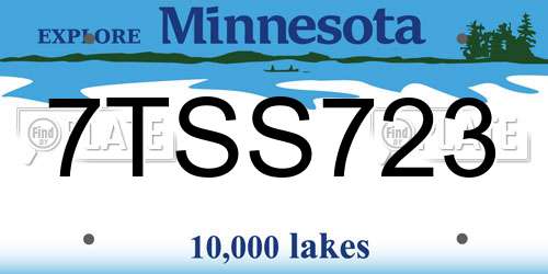 7TSS723 Minnesota License Plate
