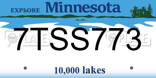 7TSS773 Minnesota License Plate