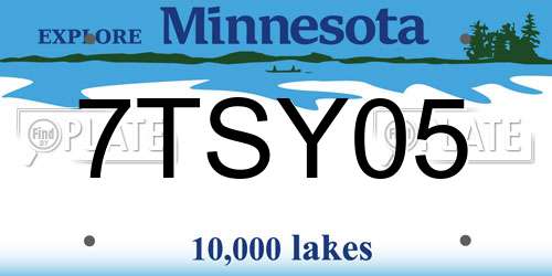 7TSY05 Minnesota License Plate