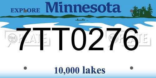 7TT0276 Minnesota License Plate