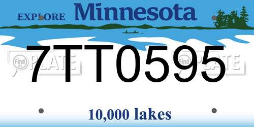 7TT0595 Minnesota License Plate