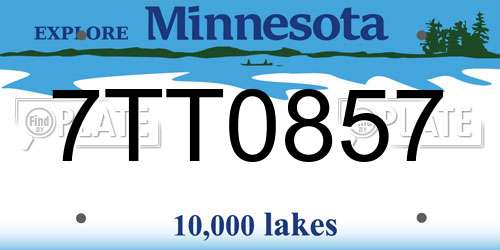 7TT0857 Minnesota License Plate
