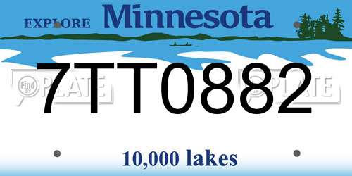 7TT0882 Minnesota License Plate