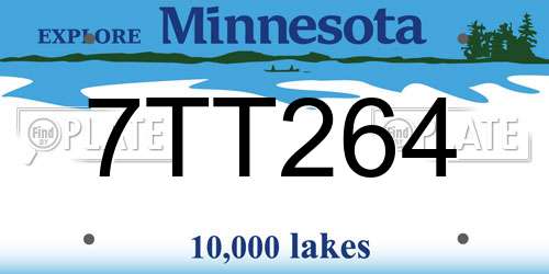 7TT264 Minnesota License Plate