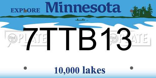 7TTB13 Minnesota License Plate