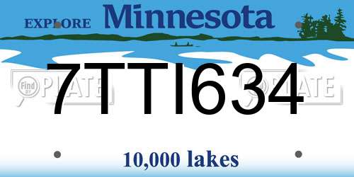 7TTI634 Minnesota License Plate