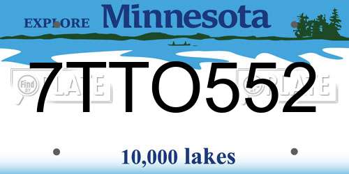 7TTO552 Minnesota License Plate
