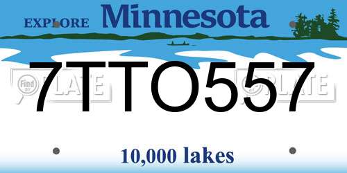 7TTO557 Minnesota License Plate