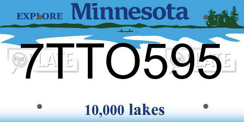 7TTO595 Minnesota License Plate