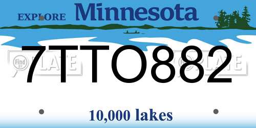7TTO882 Minnesota License Plate