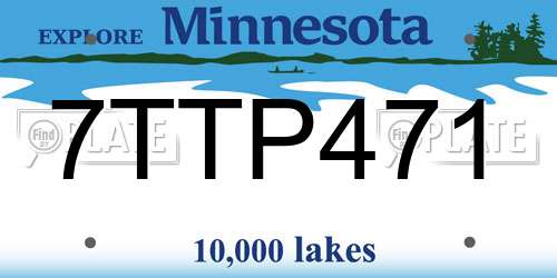7TTP471 Minnesota License Plate
