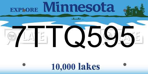 7TTQ595 Minnesota License Plate