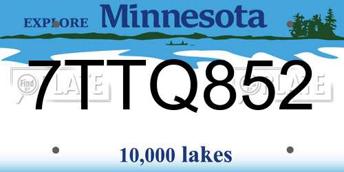 7TTQ852 Minnesota License Plate
