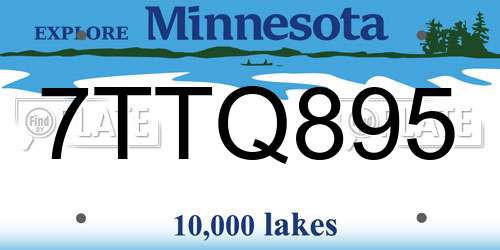 7TTQ895 Minnesota License Plate