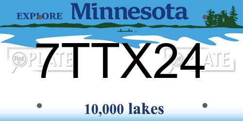 7TTX24 Minnesota License Plate
