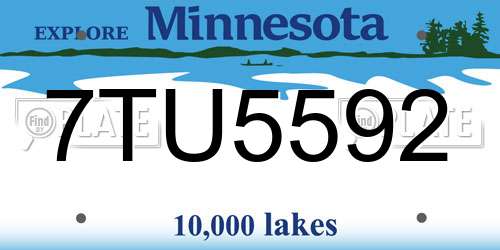 7TU5592 Minnesota License Plate