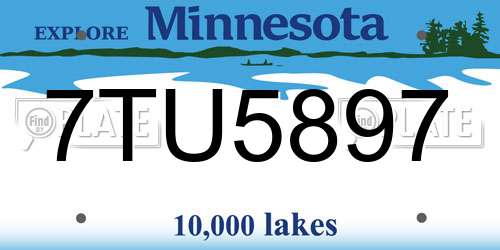 7TU5897 Minnesota License Plate
