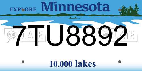 7TU8892 Minnesota License Plate
