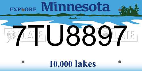 7TU8897 Minnesota License Plate