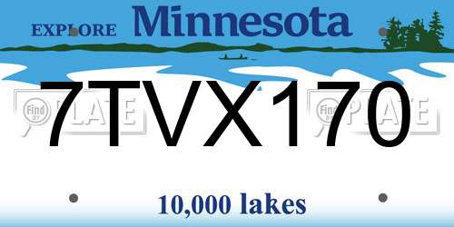 7TVX170 Minnesota License Plate