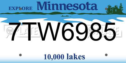 7TW6985 Minnesota License Plate