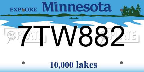 7TW882 Minnesota License Plate