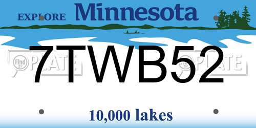 7TWB52 Minnesota License Plate
