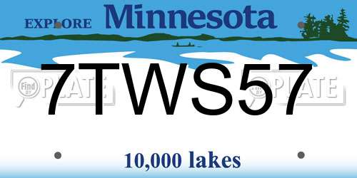 7TWS57 Minnesota License Plate