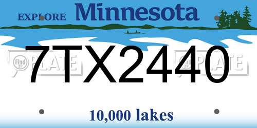 7TX2440 Minnesota License Plate