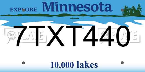 7TXT440 Minnesota License Plate
