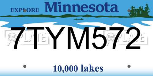 7TYM572 Minnesota License Plate