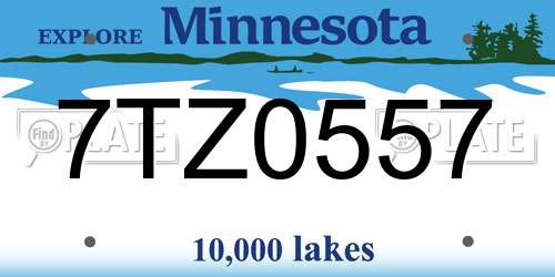 7TZ0557 Minnesota License Plate
