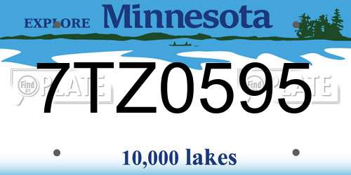 7TZ0595 Minnesota License Plate